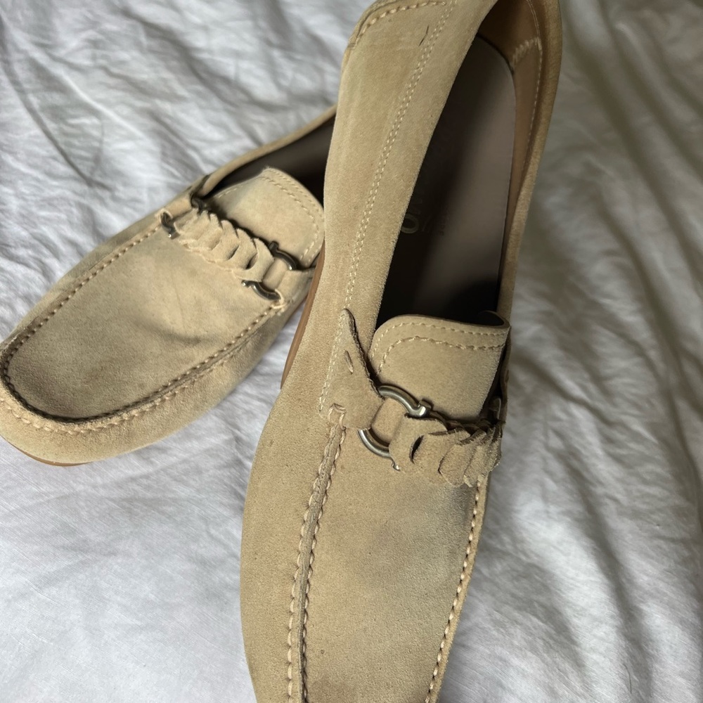 Ferragamo Men’s 10.5W (does fit 11 size) Suede Tan Shoes